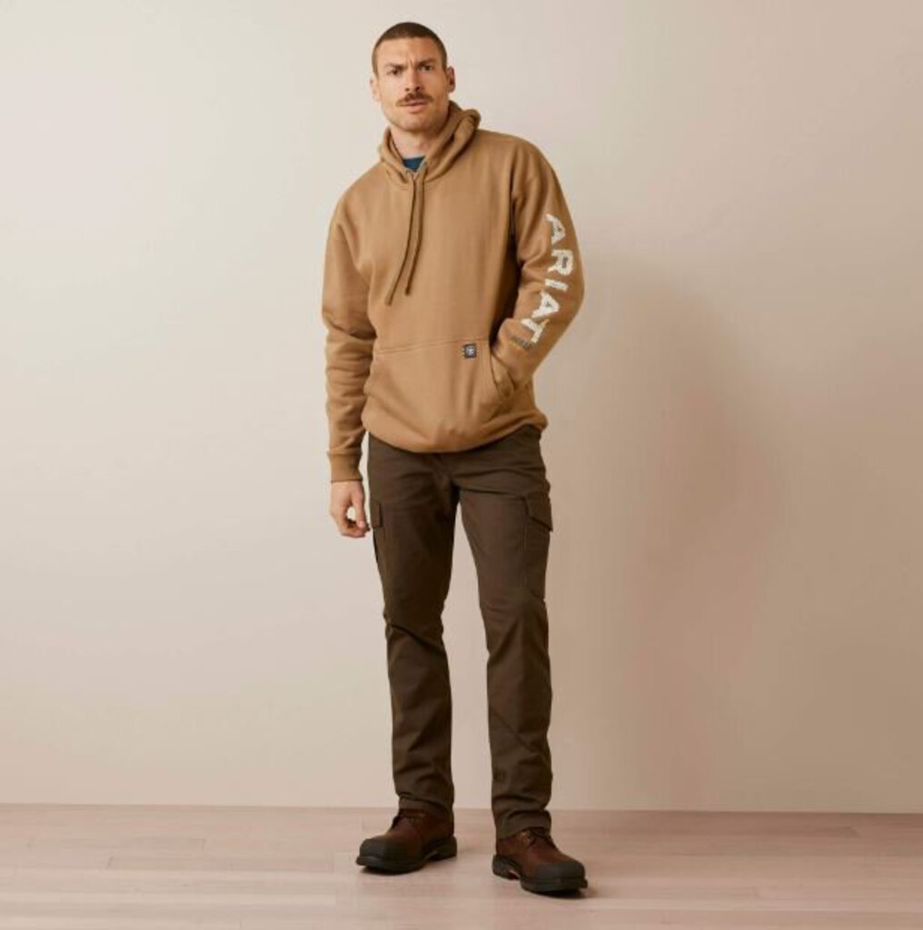 ARIAT 10046777 MEN'S REBAR ROUGHNECK PULLOVER HOODIE TIGER EYE
