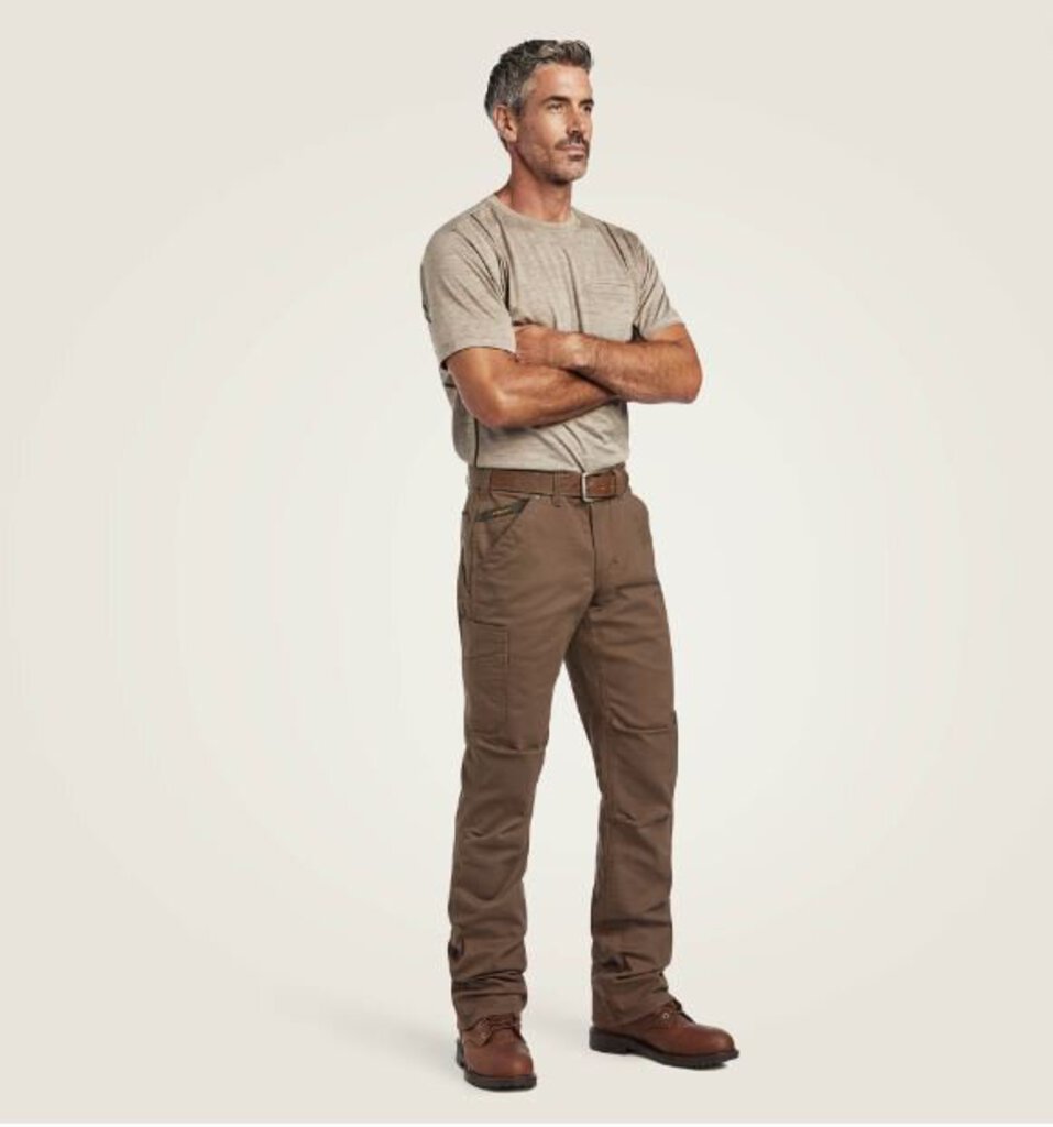 ARIAT 10041064 MEN'S REBAR M5 DURASTRETCH WASHED TWILL DUNGAREE STRAIGHT LEG PANT WREN