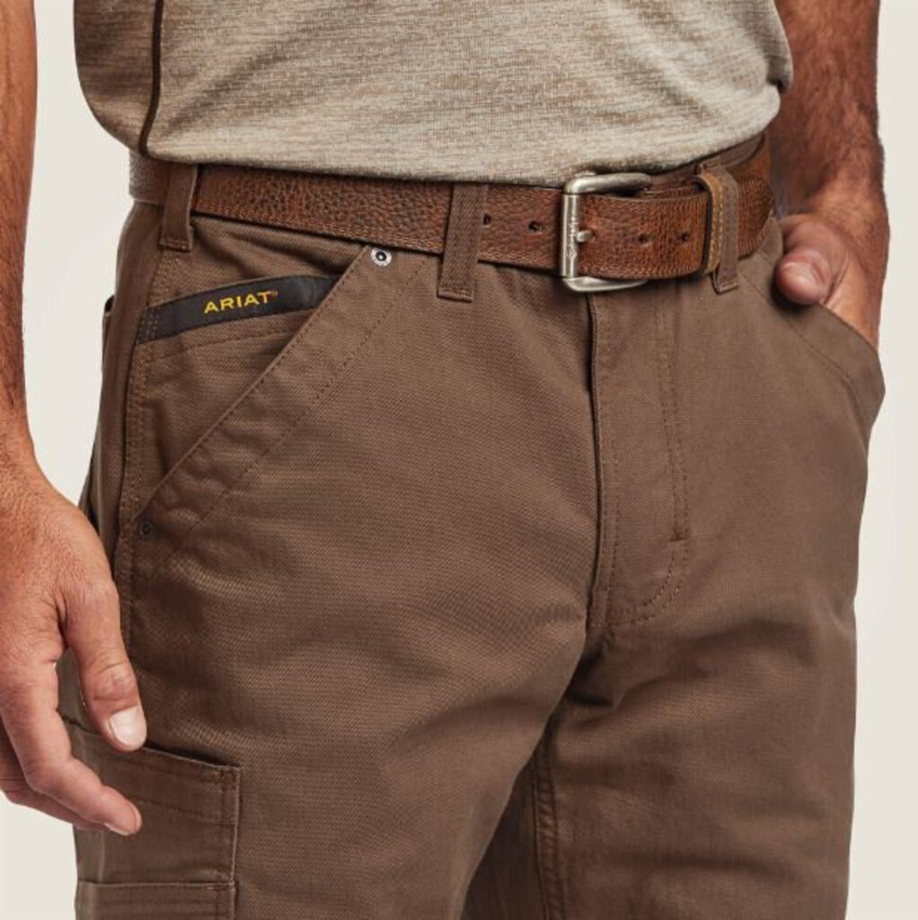 ARIAT 10041064 MEN'S REBAR M5 DURASTRETCH WASHED TWILL DUNGAREE STRAIGHT LEG PANT WREN