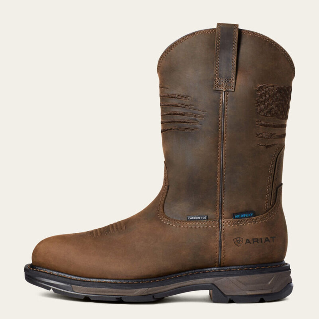 Ariat Brown MNS Workhog XT Patriot H20 Carbon Toe 10036002