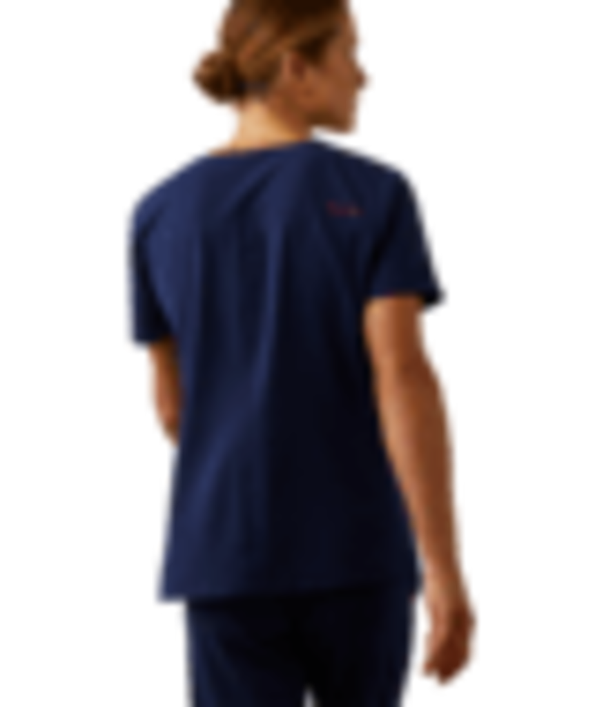 10039716 WMS CLARA STR 6 POCET SS SCRUB TOP BLACK
