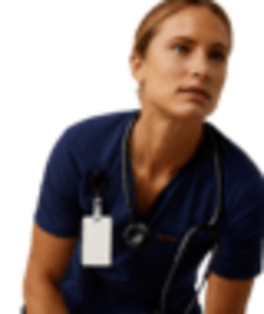 10039716 WMS CLARA STR 6 POCET SS SCRUB TOP BLACK