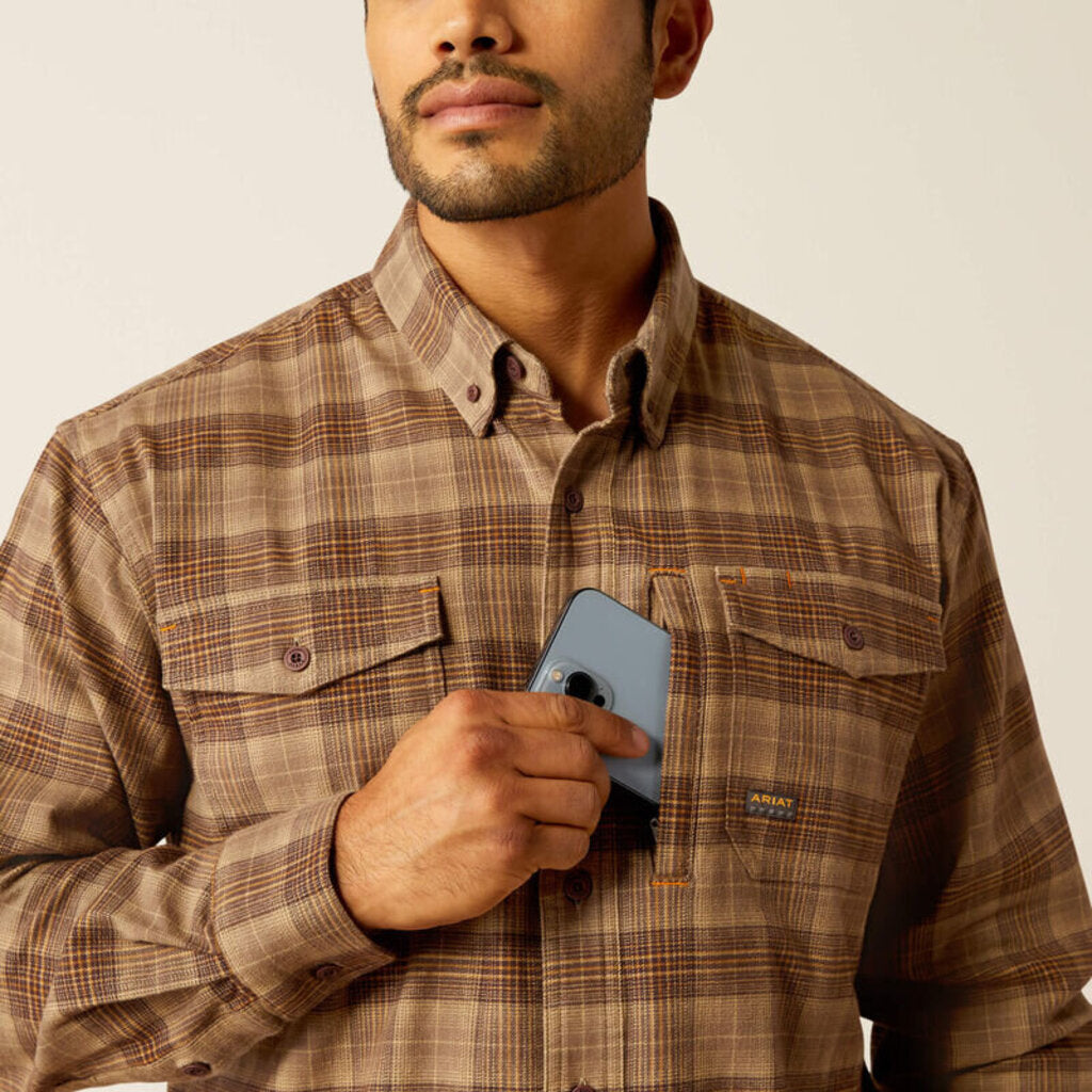 10052850 MENS REBAR FLANNEL DRSTR LS WK SH CHC CHP
