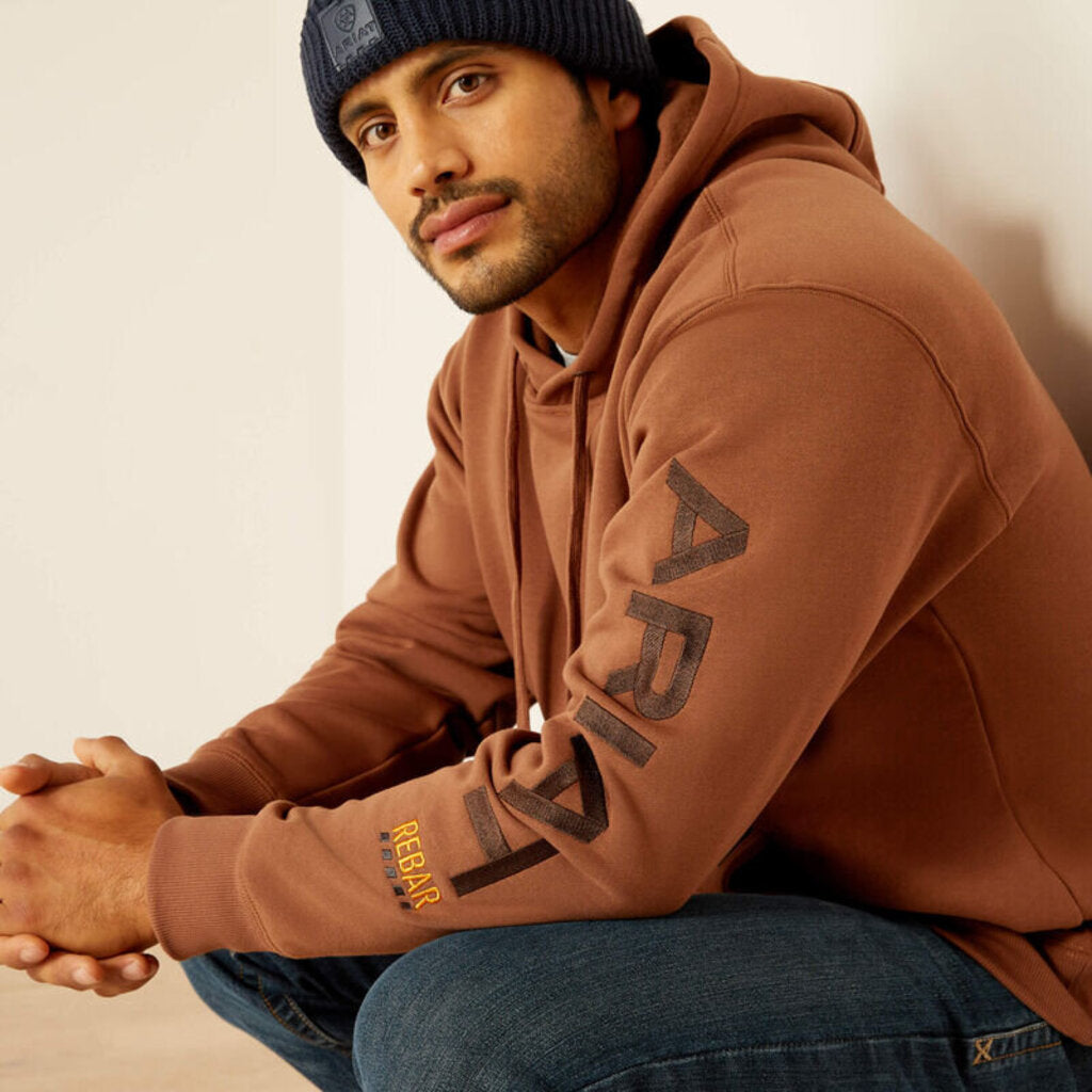 10052863 MENS REBAR GRAPHIC HOODIE AZTEC/COFFEE BEAN