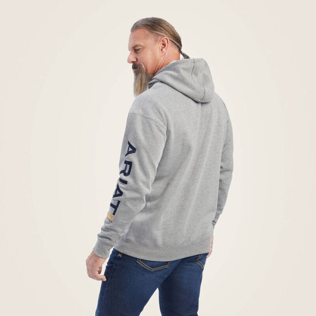 10041627 MENS REBAR GRAPHIC HOODIE HEATHER GREY