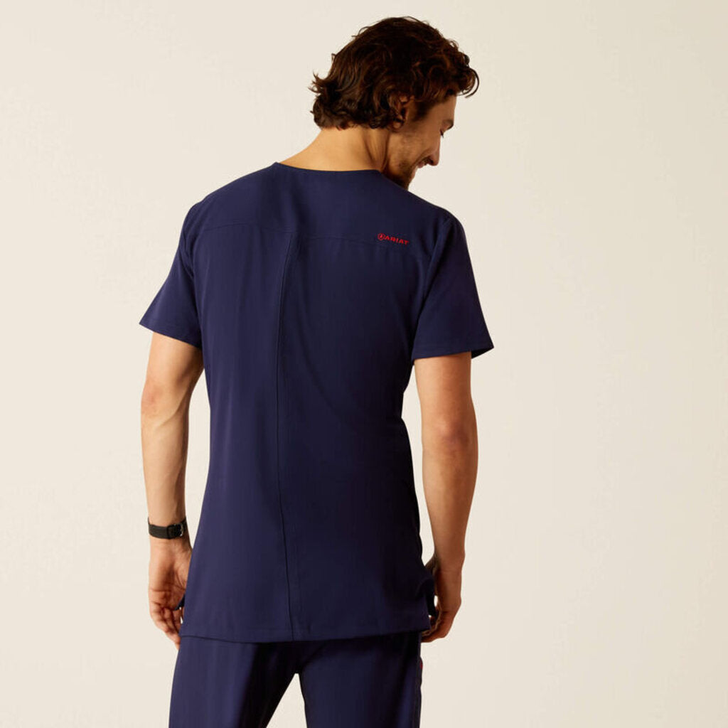 10039721 MENS DERHAM 6 POCKET SS SCRUB TOP NAVY