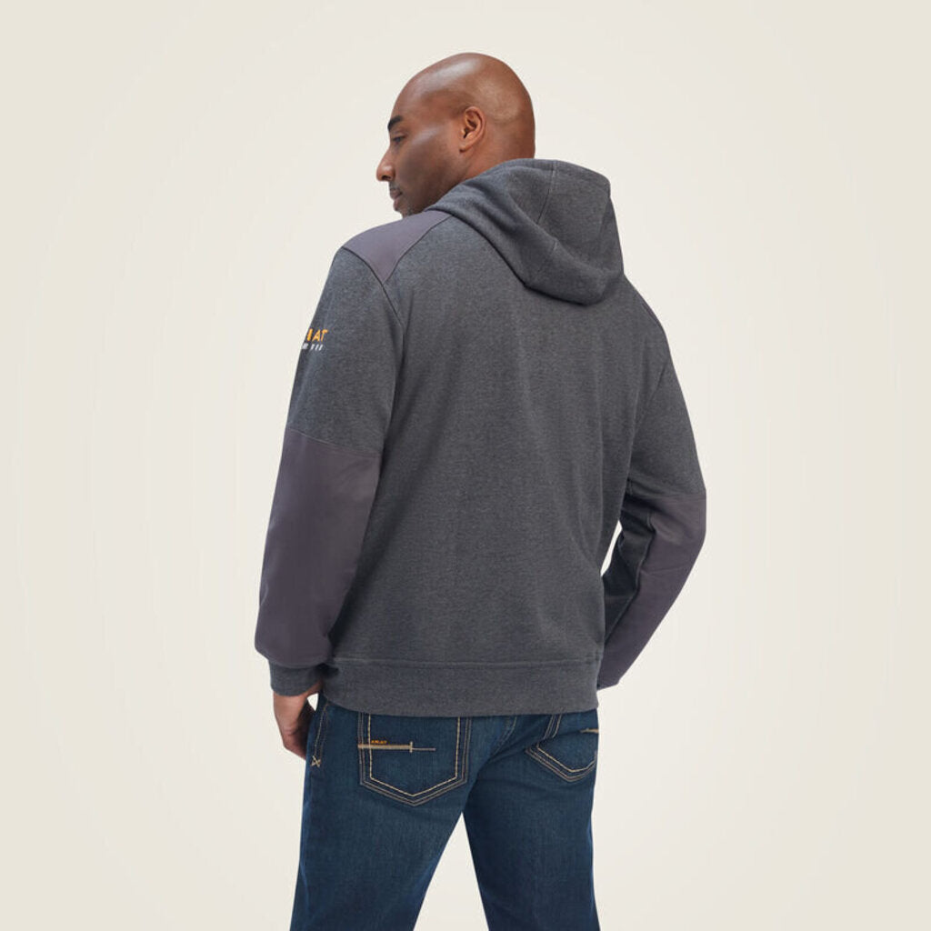 10041499 MENS REBAR WORKMAN DURACANVAS HOODIE - CHARCOAL HEATHER