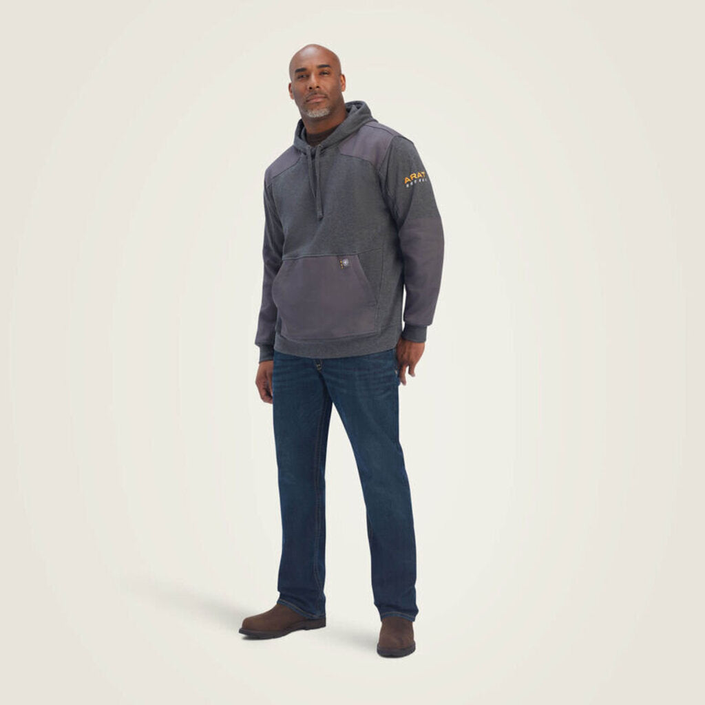 10041499 MENS REBAR WORKMAN DURACANVAS HOODIE - CHARCOAL HEATHER