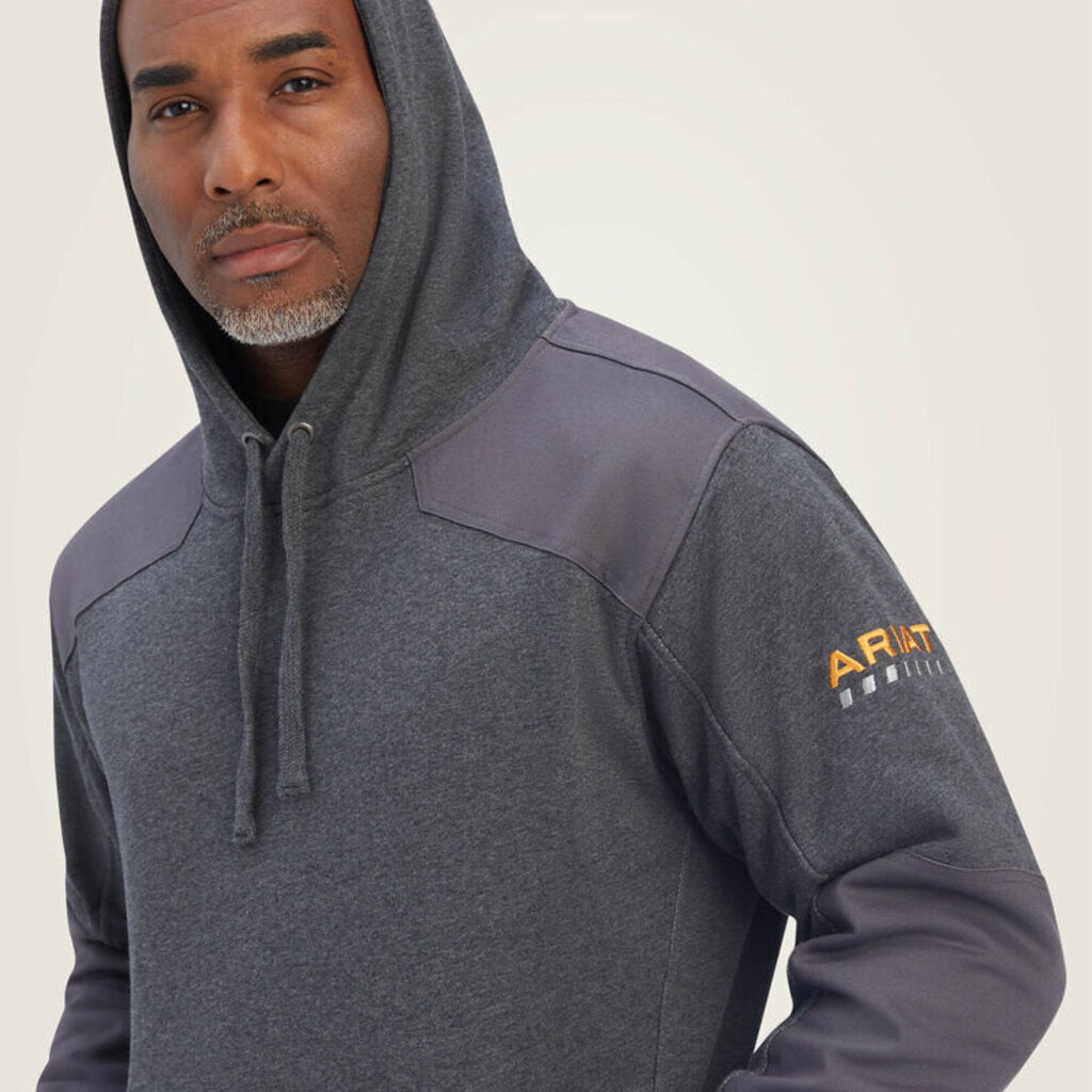 10041499 MENS REBAR WORKMAN DURACANVAS HOODIE - CHARCOAL HEATHER