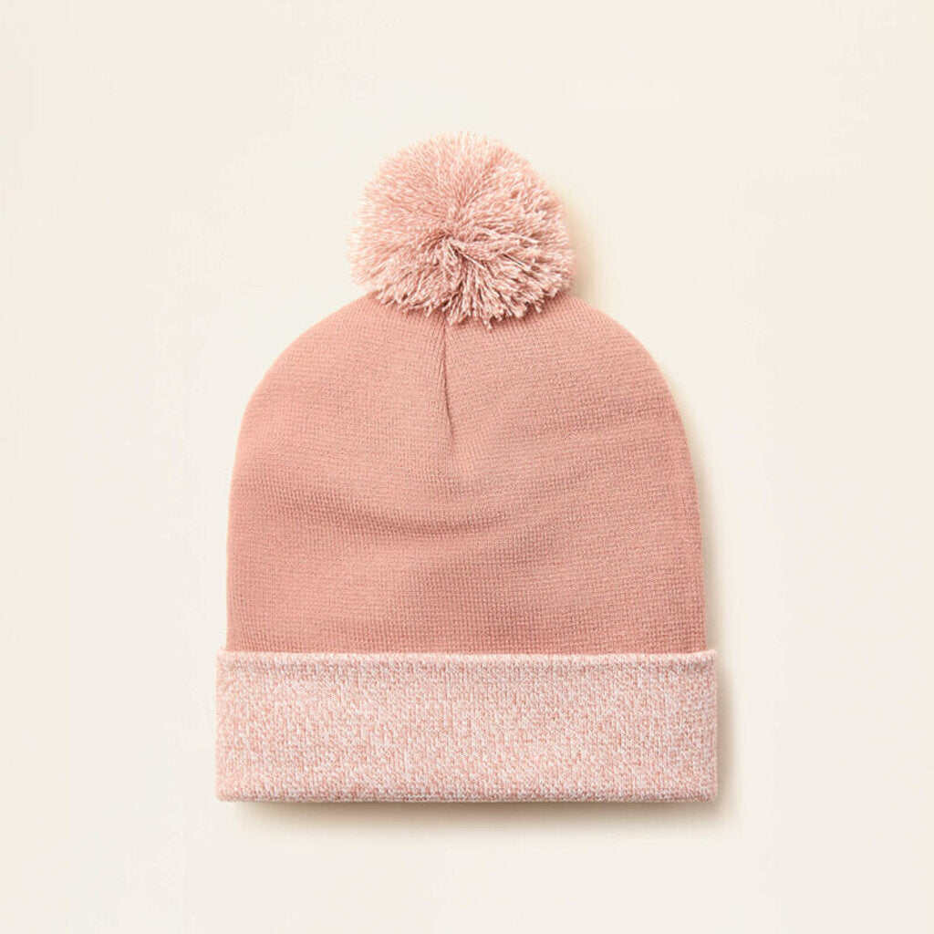 10053526 WOMENS POM WATCH CAP - BURLWOOD/ NATURAL