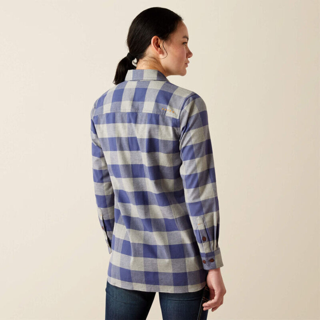 10052942 WOMENS REBAR FLANNEL LONGSLEEVE TUNIC - BLUE INDIGO