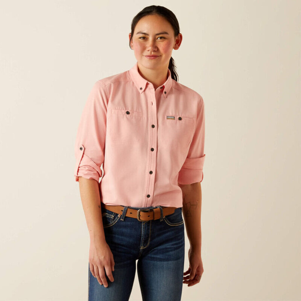 10054856 REBAR MD TGH 360 AIRFLOW DURASTRETCH LS WRK SHRT