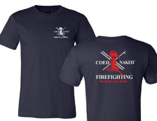 Coed Naked T-Shirt Firefighting Black