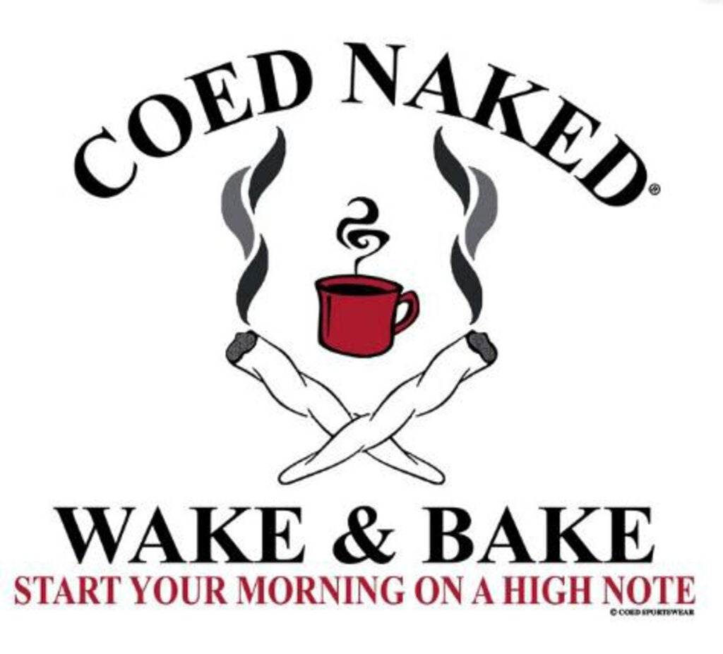 Coed Naked T-Shirt Wake N' Bake White