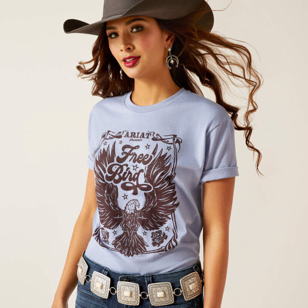 10047601 WOMENS AMERICAN FREE SS T-SHRT ORCHID HEATHER