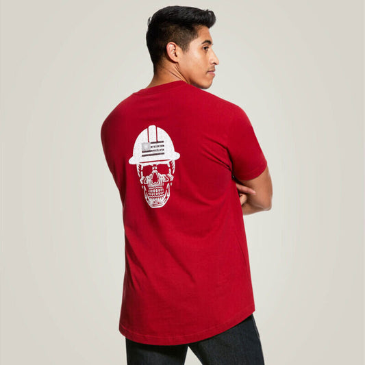 10030302 MENS REBAR COTTONSTRONG ROUGHNECK SS TSHIRT RIO RED