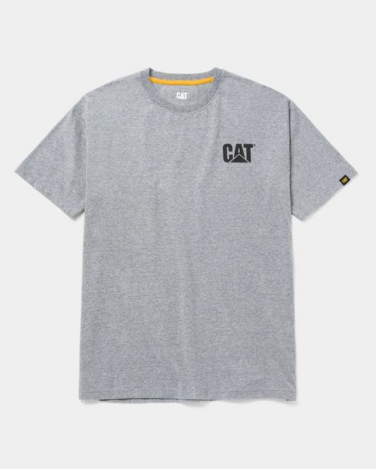 W05324 CAT TRADEMARK TEE HEATHER GREY