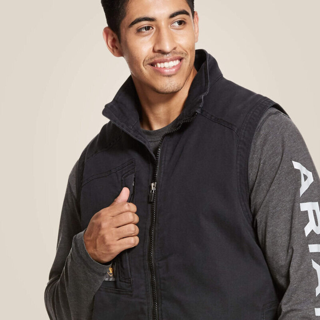 10027867 MENS REBAR WASHED DURACANVAS INSULATED VEST BLACK