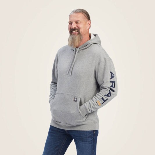 10041627 MENS REBAR GRAPHIC HOODIE HEATHER GREY