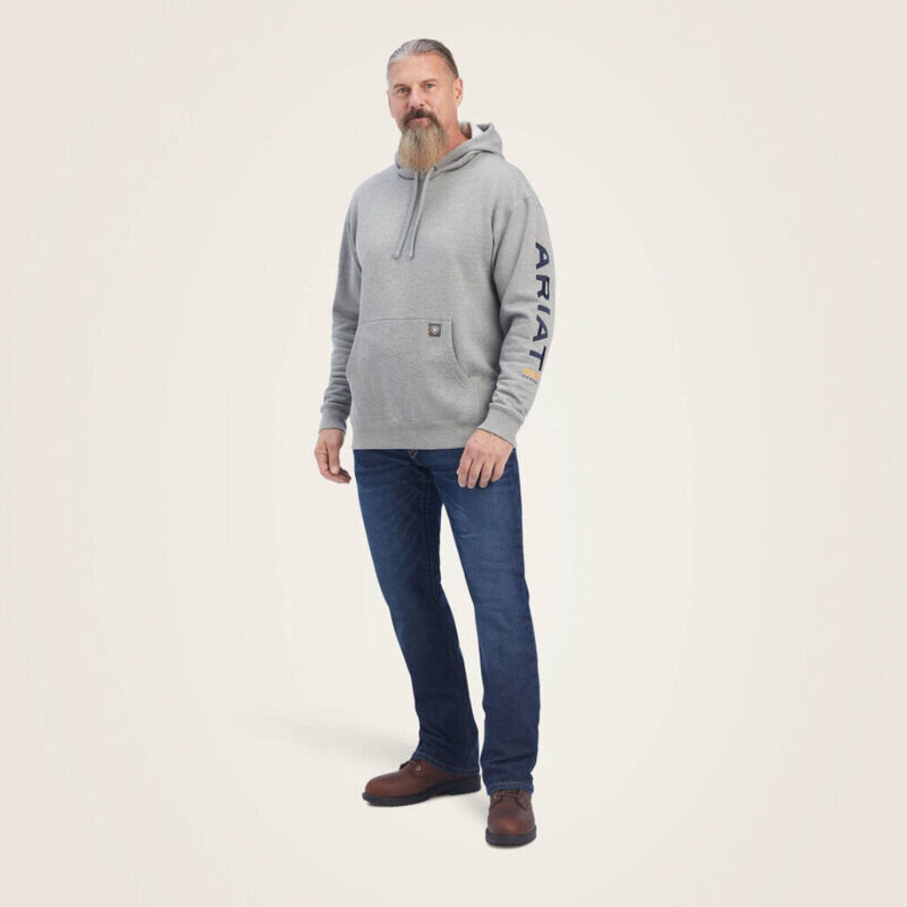 10041627 MENS REBAR GRAPHIC HOODIE HEATHER GREY