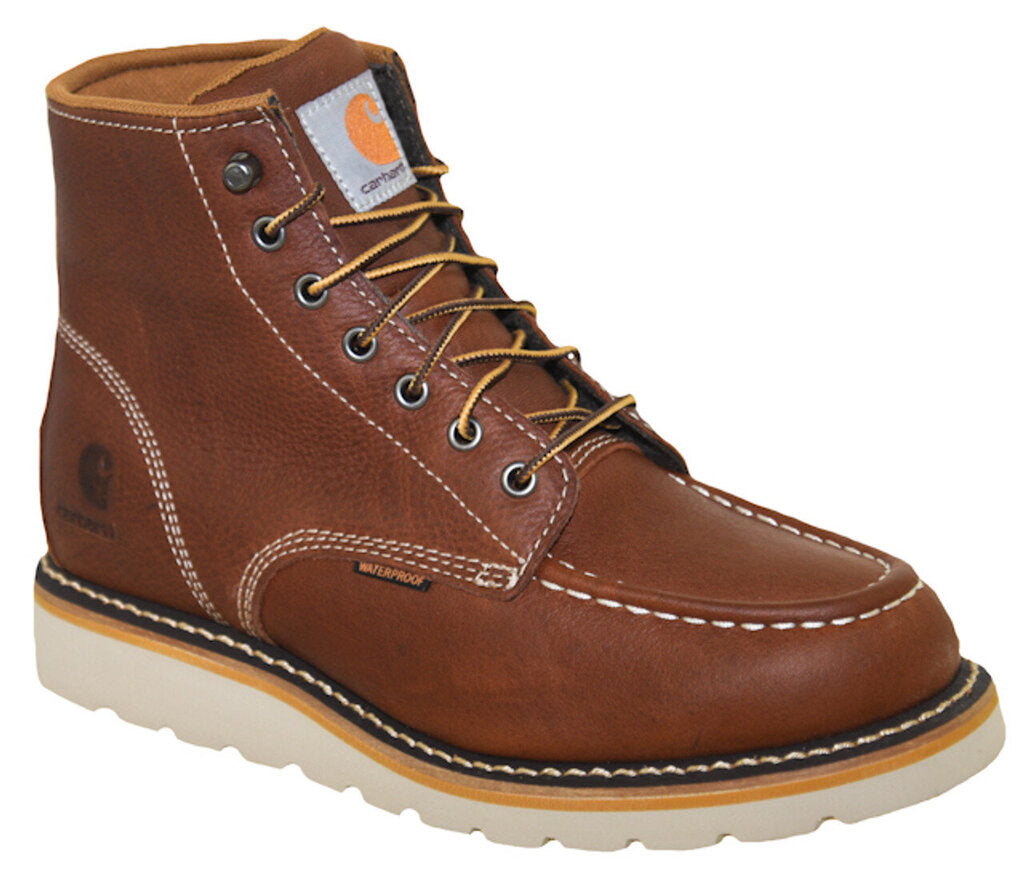 CMW6175 CARHARTT 6" WATERPROOF WEDGE FULL GRAIN LEATHER - RED BROWN