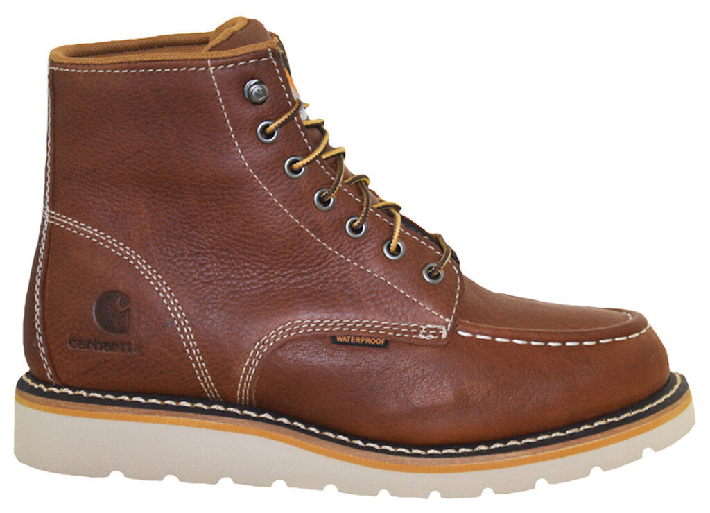 CMW6175 CARHARTT 6" WATERPROOF WEDGE FULL GRAIN LEATHER - RED BROWN