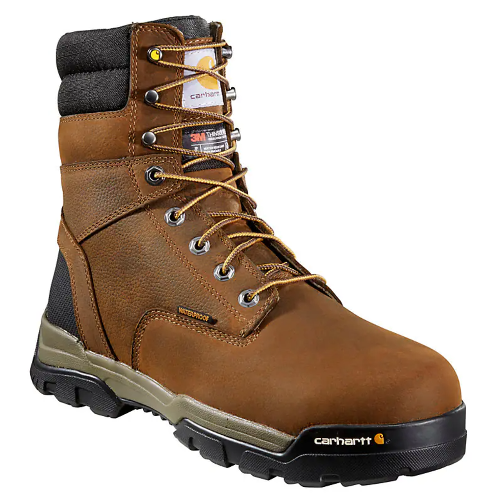 CME8347 8" GROUND FORCE WATERPROOF INSULATED COMP TOE WORK BOOT - BROWN OIL TAN