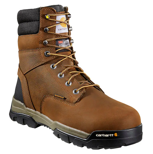 CME8347 8" GROUND FORCE WATERPROOF INSULATED COMP TOE WORK BOOT - BROWN OIL TAN