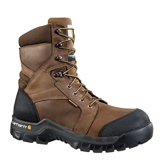 CMF8389CARHARTT RUGGED FLEX 8" WATERPROOF INSULATED COMP TOE WORK BOOT - BROWN OIL TAN