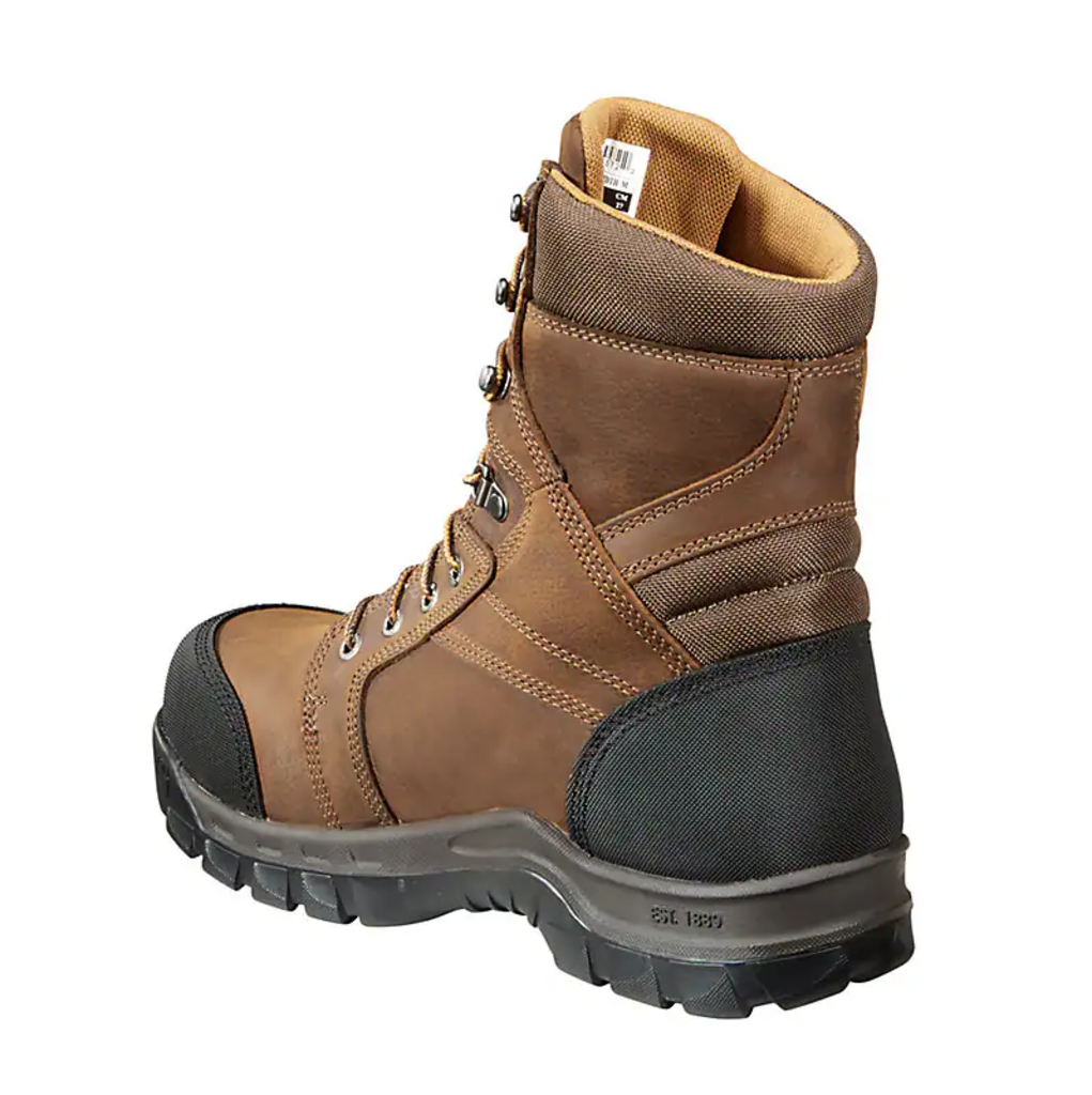 CMF8389CARHARTT RUGGED FLEX 8" WATERPROOF INSULATED COMP TOE WORK BOOT - BROWN OIL TAN