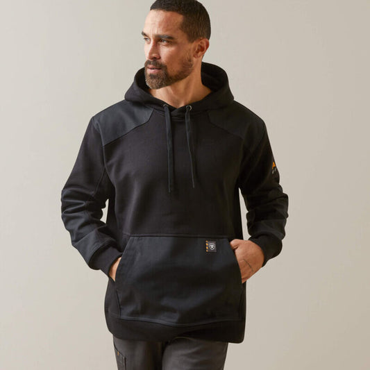 10046148 MENS REBAR WORKMAN DURACANVAS HOODIE - BLACK