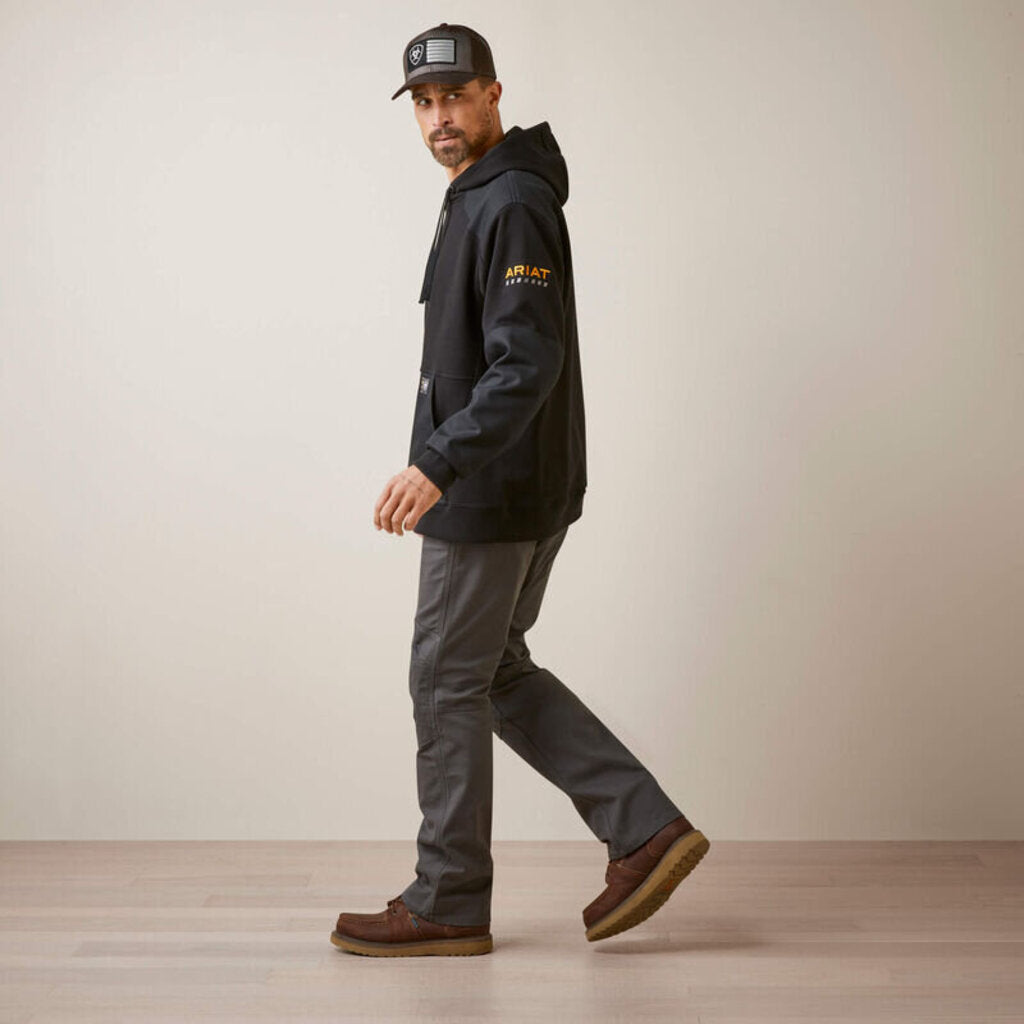 10046148 MENS REBAR WORKMAN DURACANVAS HOODIE - BLACK