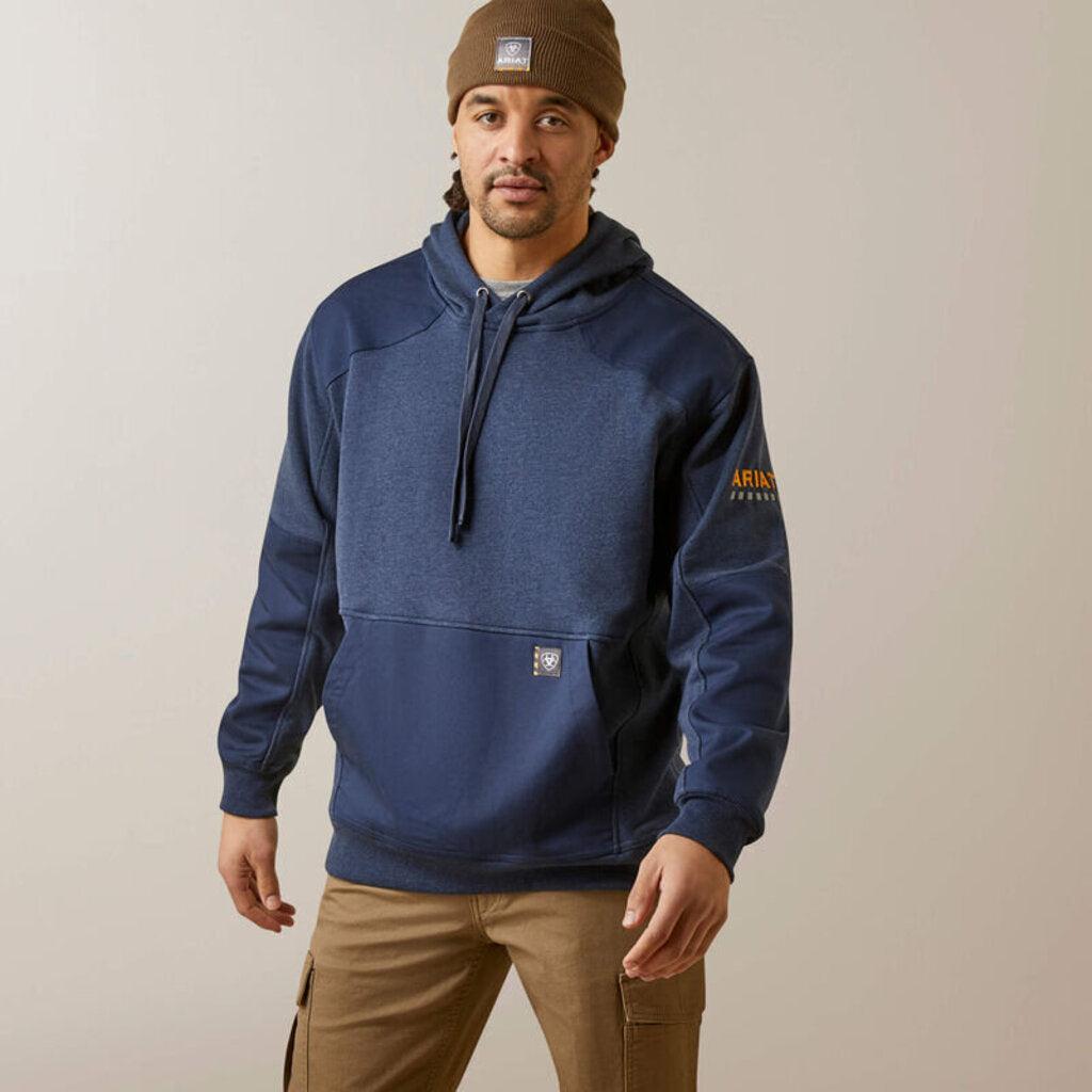 10046149 MENS REBAR WORKMAN DURACANVAS HOODIE - NAVY HEATHER