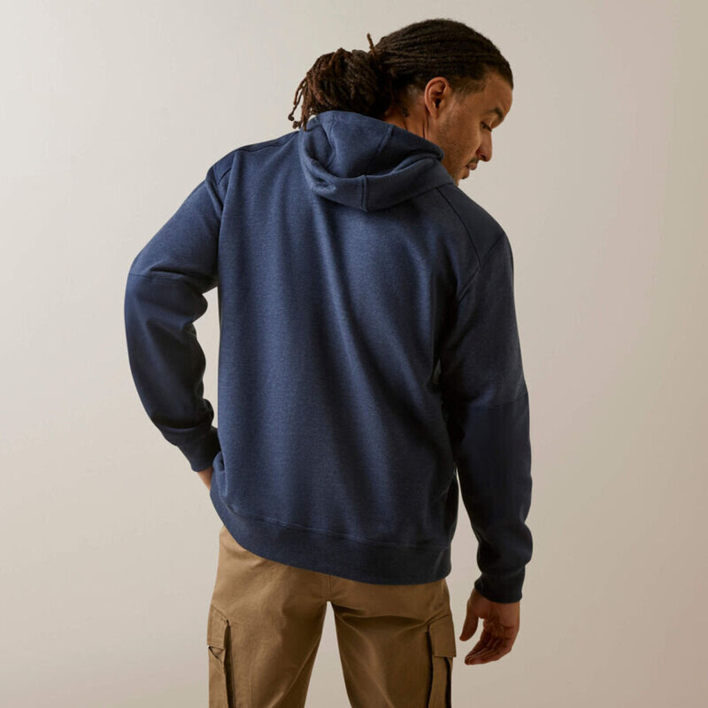 10046149 MENS REBAR WORKMAN DURACANVAS HOODIE - NAVY HEATHER