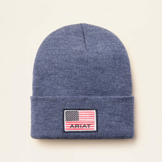 MENS REBAR AMERICAN FLAG PATCH BEANIE (COLORS AVAILABLE)