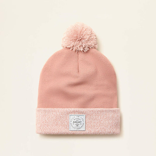 10053526 WOMENS POM WATCH CAP - BURLWOOD/ NATURAL