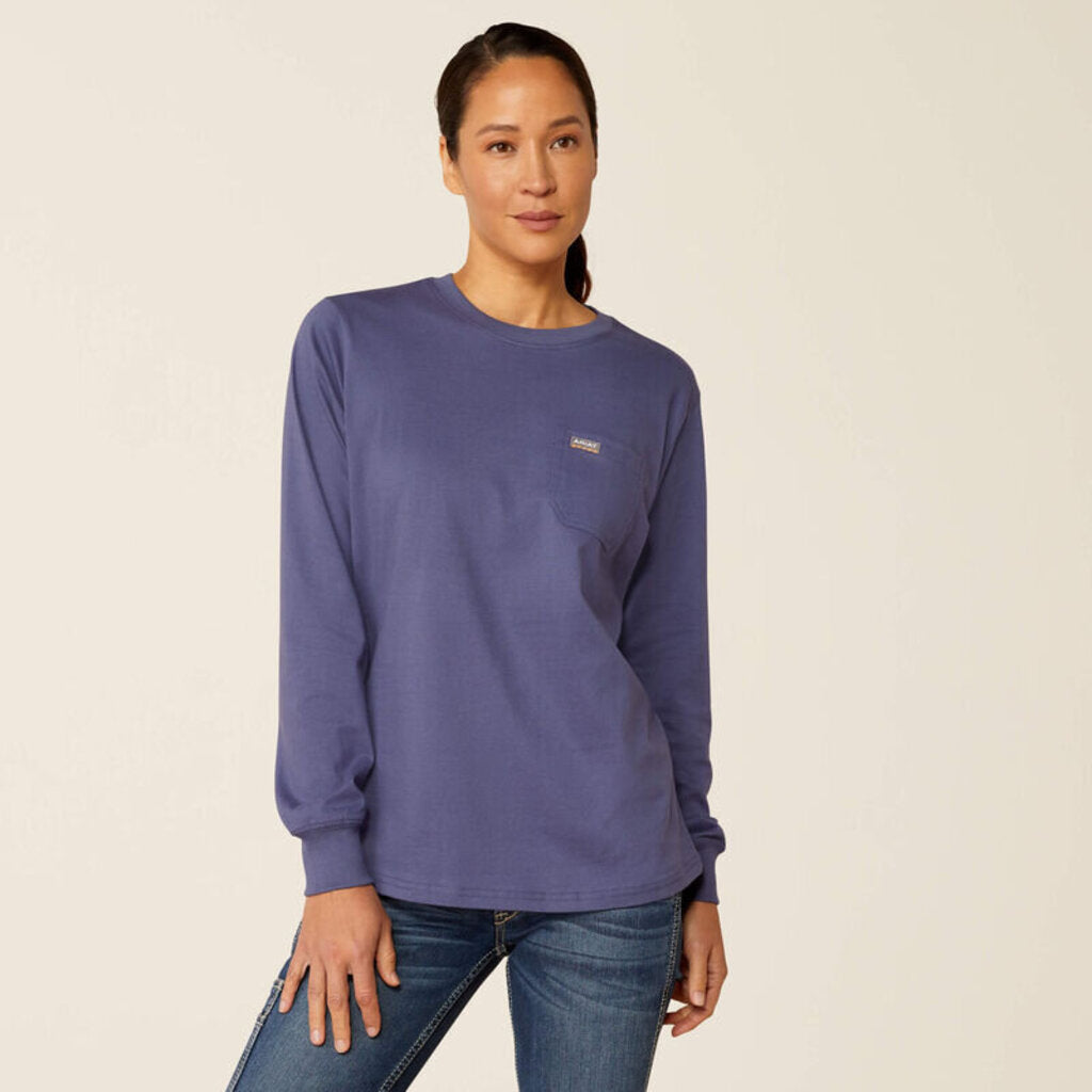 10053055 WOMENS REBAR COTTON STRONG LONGSLEEVE SHIRT - BLUE INDIGO