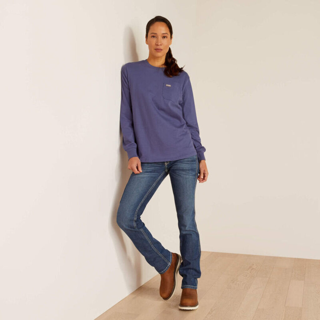 10053055 WOMENS REBAR COTTON STRONG LONGSLEEVE SHIRT - BLUE INDIGO