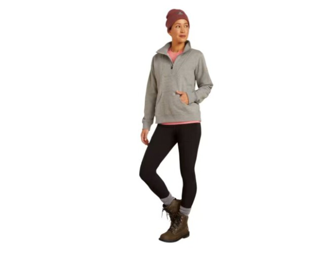 10052083 WOMENS REBAR FUNNEL NECK SWEATSHIRT - HEATHER GREY