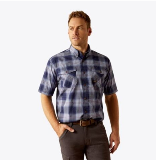 10055264 MNS RBR MD TGH DRST SS WRK SHRT PLCD BLU