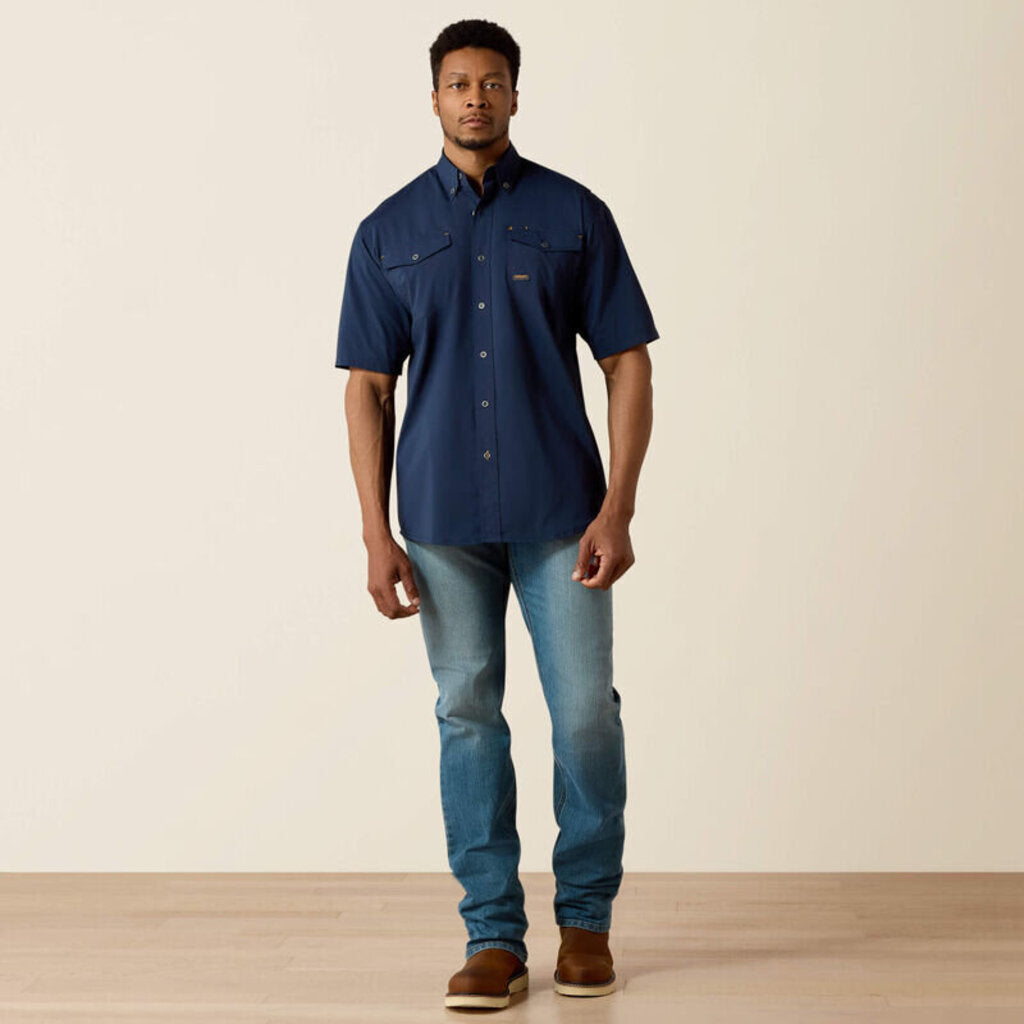 Ariat Navy 10025388 MNS RBR MD TGH VTTK DRST SS WK SHRT