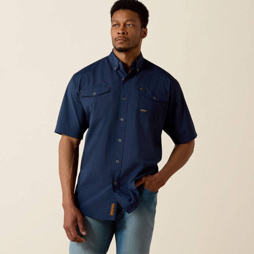 Ariat Navy 10025388 MNS RBR MD TGH VTTK DRST SS WK SHRT