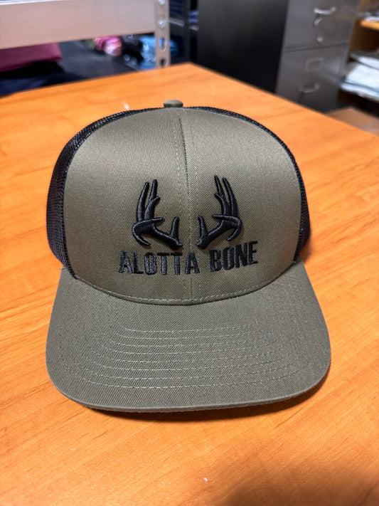 ALOTTA BONE EMBROIDERED ARMY GREEN HAT